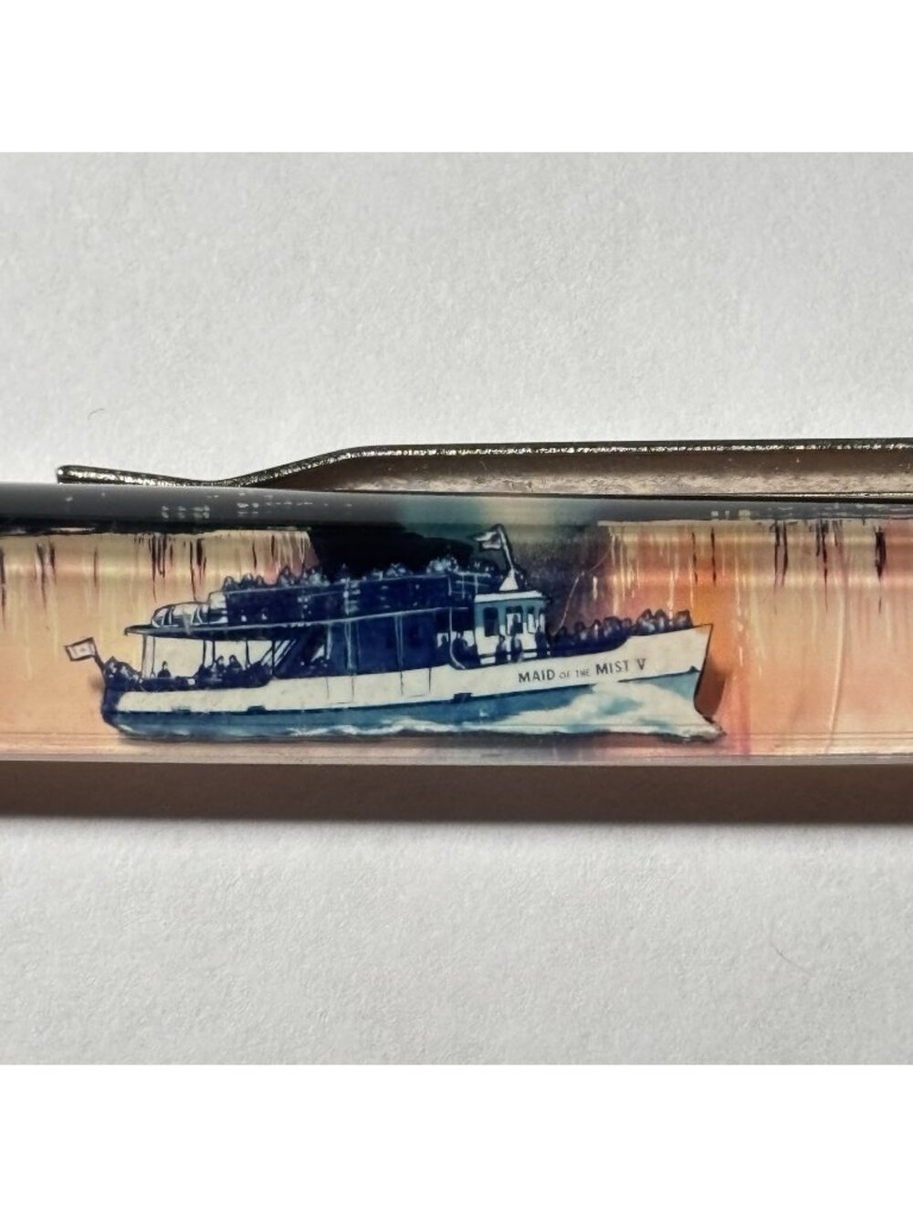 Niagara Falls Canada Floaty Pen Maid of Mist Boat Moves by Pink Waterfalls Vtg